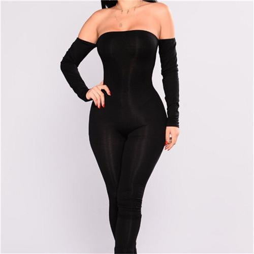 Sexy Back Off Shoulder Long Sleeve Romper