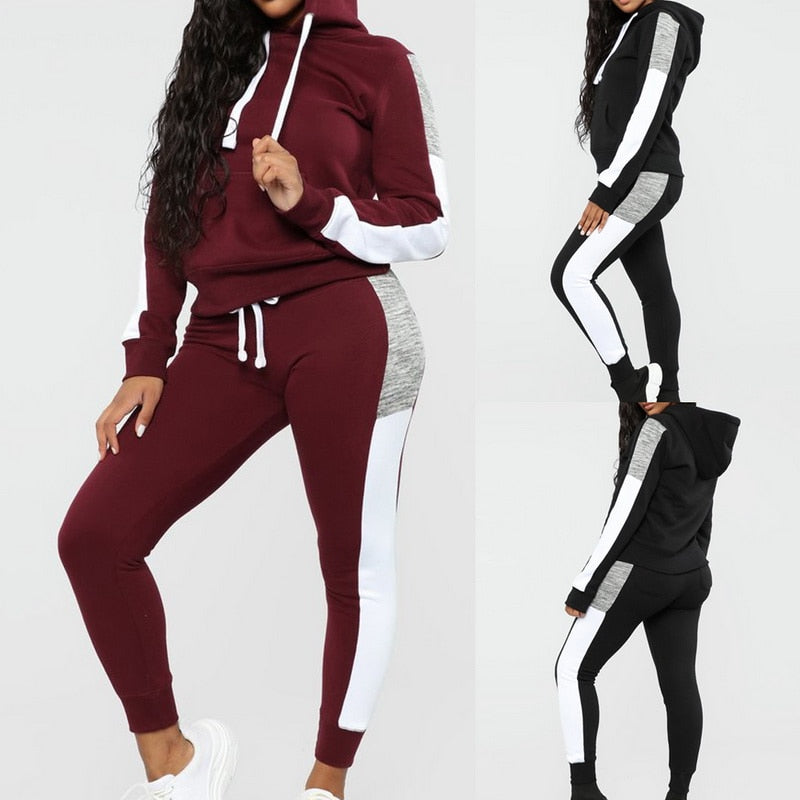 Velvet Running Hoodie & Sweat Pants Tracksuit