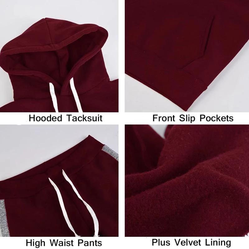 Velvet Running Hoodie & Sweat Pants Tracksuit