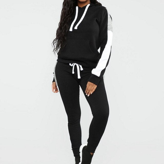 Velvet Running Hoodie & Sweat Pants Tracksuit
