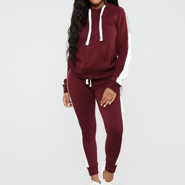 Velvet Running Hoodie & Sweat Pants Tracksuit