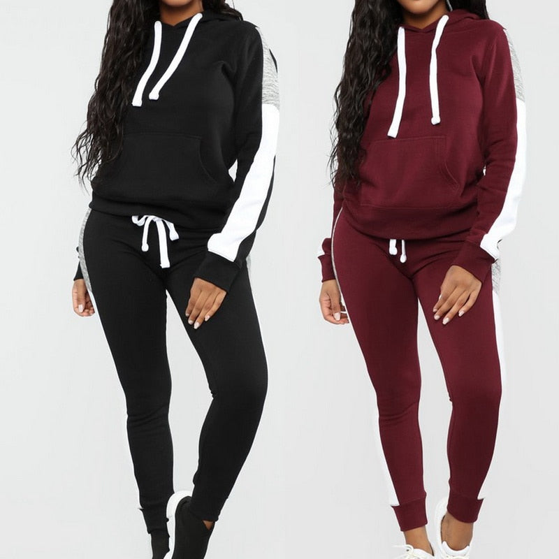 Velvet Running Hoodie & Sweat Pants Tracksuit