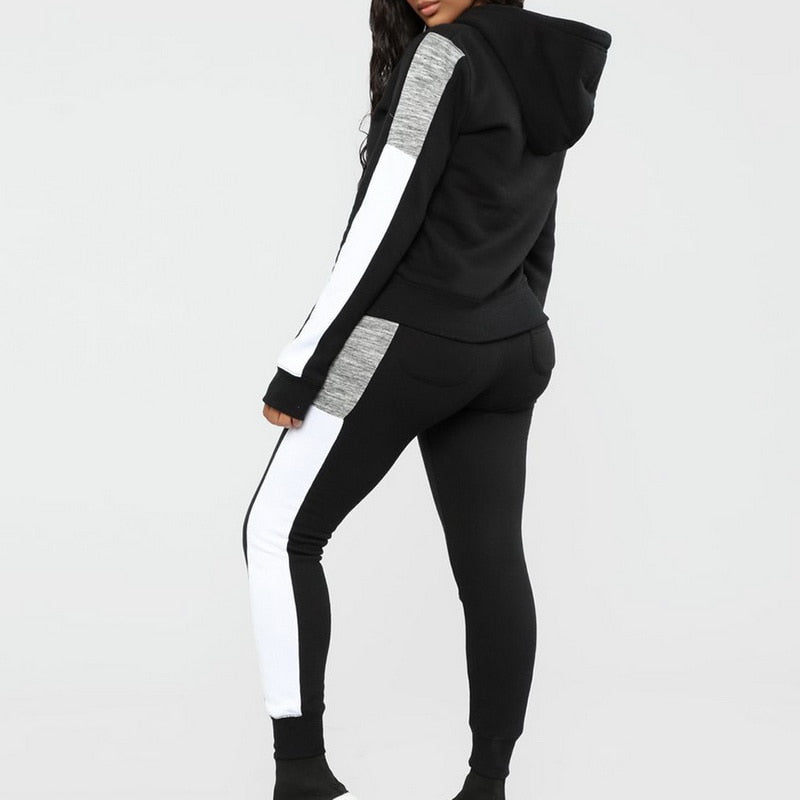 Velvet Running Hoodie & Sweat Pants Tracksuit