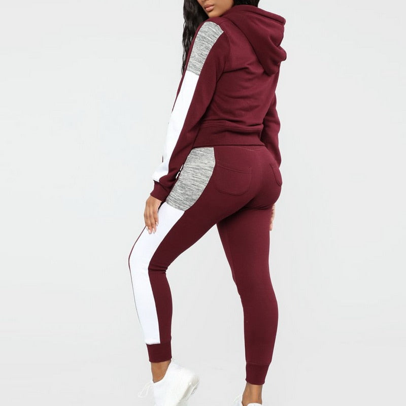Velvet Running Hoodie & Sweat Pants Tracksuit