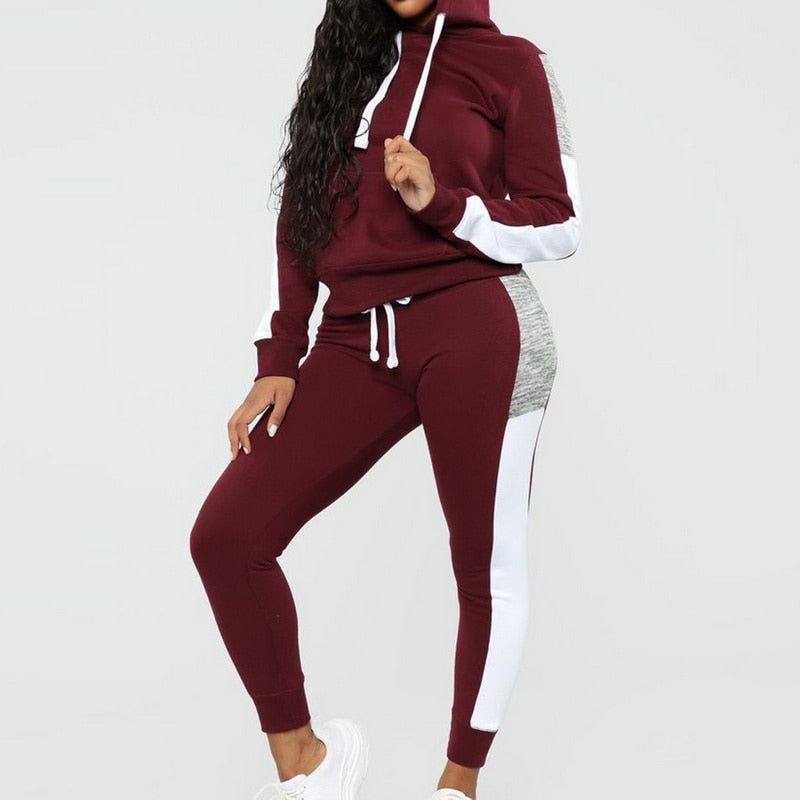 Velvet Running Hoodie & Sweat Pants Tracksuit