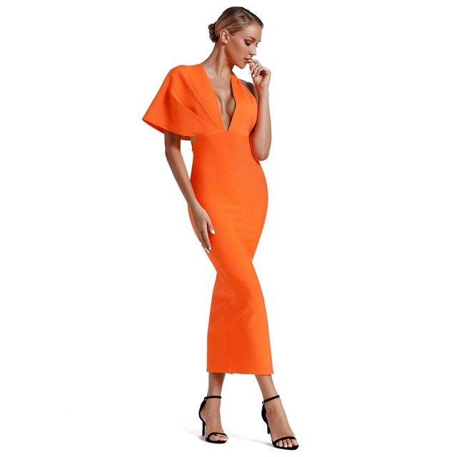 Sexy Maxi V Neck Evening Dress