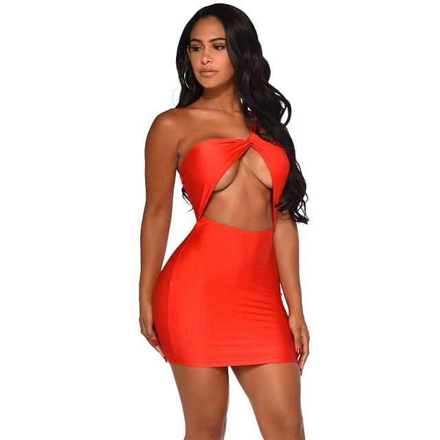 Strapless One Shoulder  Dress