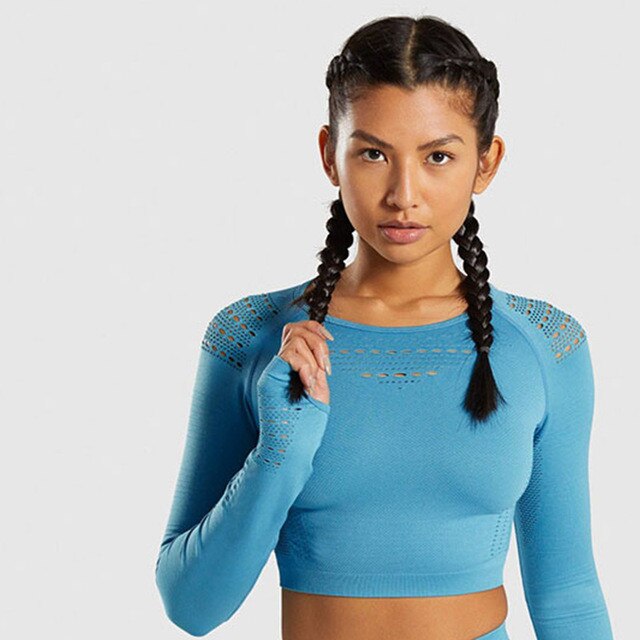 2 Piece Quick Dry Long Sleeve Sports Yoga Set