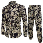 Flower Print 2pcs Long Sleeve Blazin Riche