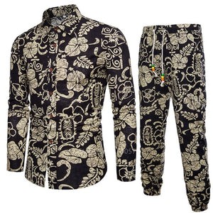 Flower Print 2pcs Long Sleeve Blazin Riche