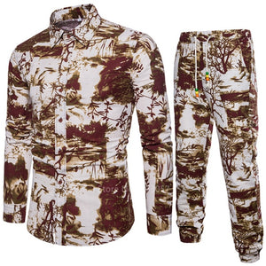 Flower Print 2pcs Long Sleeve Blazin Riche