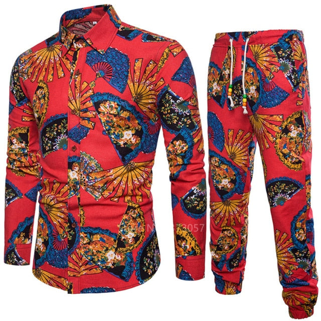 Flower Print 2pcs Long Sleeve Blazin Riche