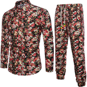 Flower Print 2pcs Long Sleeve Blazin Riche