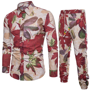 Flower Print 2pcs Long Sleeve Blazin Riche