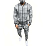 Mens Casual  Patchwork Sports Suit Streetwear