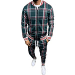 Mens Casual  Patchwork Sports Suit Streetwear
