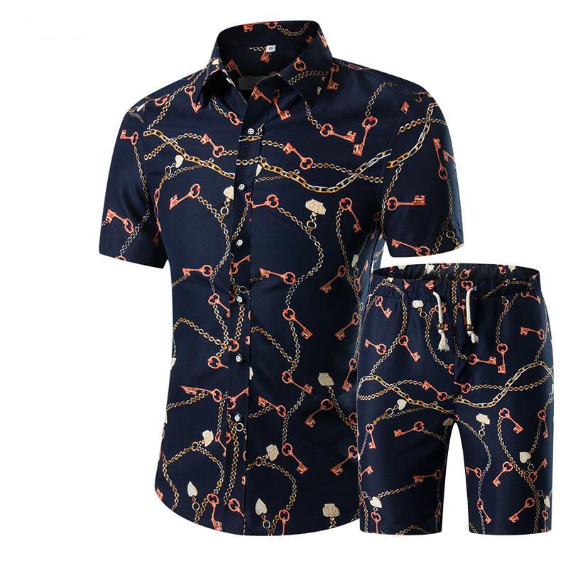 Mens Summer Floral Short Sleeve Set