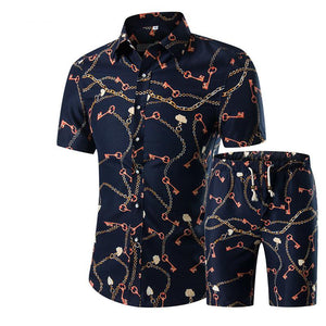 Mens Summer Floral Short Sleeve Set