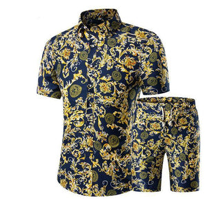 Mens Summer Floral Short Sleeve Set