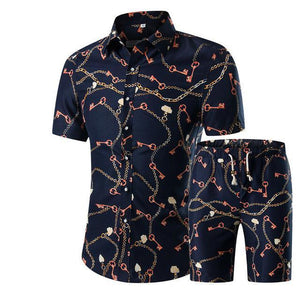 Mens Summer Floral Short Sleeve Set