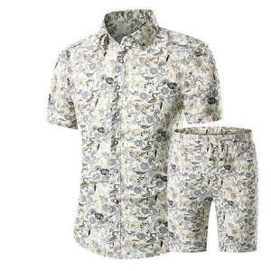 Mens Summer Floral Short Sleeve Set