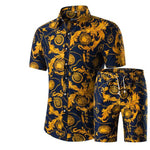 Mens Summer Floral Short Sleeve Set