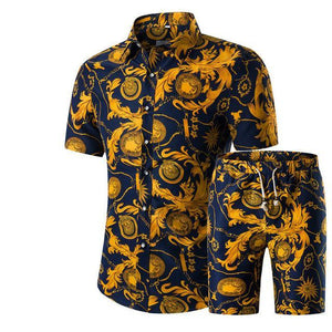Mens Summer Floral Short Sleeve Set
