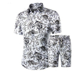 Mens Summer Floral Short Sleeve Set