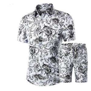 Mens Summer Floral Short Sleeve Set
