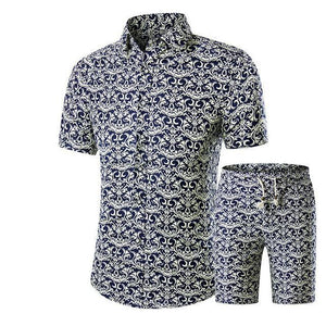 Mens Summer Floral Short Sleeve Set