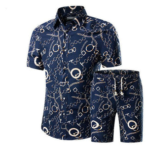 Mens Summer Floral Short Sleeve Set