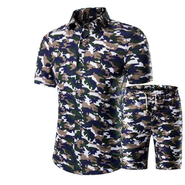 Mens Summer Floral Short Sleeve Set