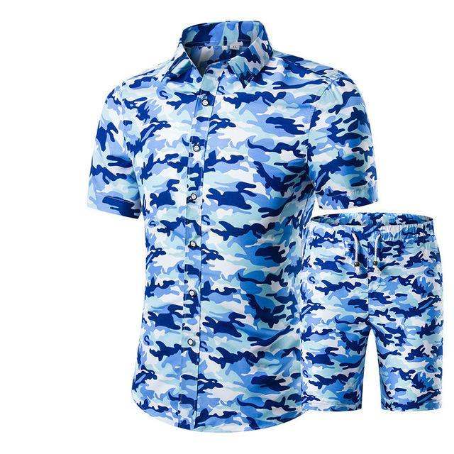 Mens Summer Floral Short Sleeve Set