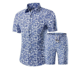 Mens Summer Floral Short Sleeve Set