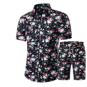 Mens Summer Floral Short Sleeve Set