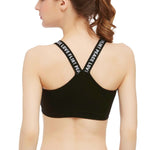 Solid Letter Push Up Sport Bra