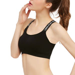 Solid Letter Push Up Sport Bra
