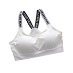 Solid Letter Push Up Sport Bra