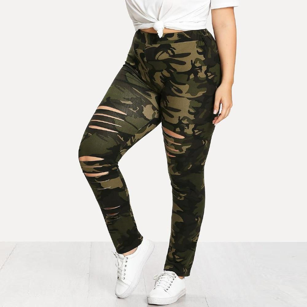 Cut Out Camouflage Leggings