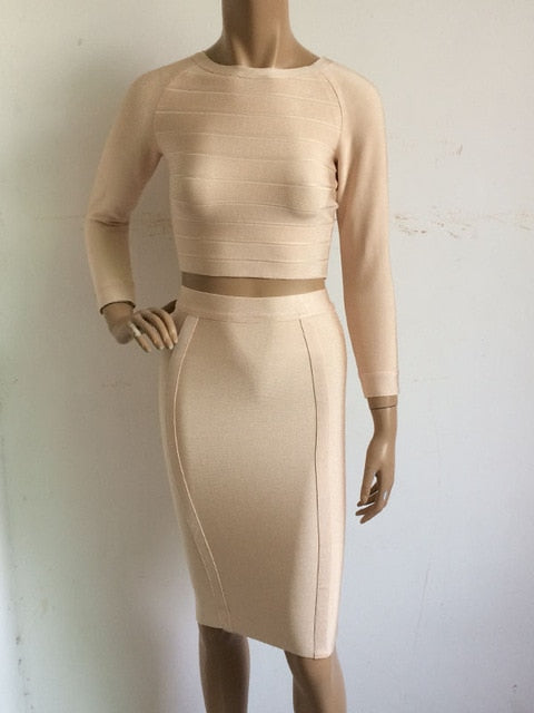 2 Piece Women  Bodycon Celebrity Dress